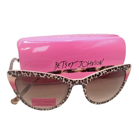 NEW Betsey Johnson Tutti Frutti LEO 54-18-140 Cheeta Print Sunglass Frame CASE! main image 8